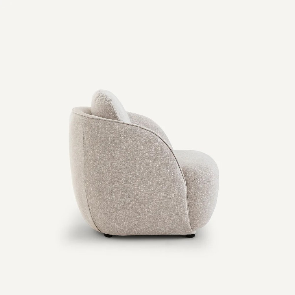 Fauteuil in mêlee katoen, bolvormig, Alpine