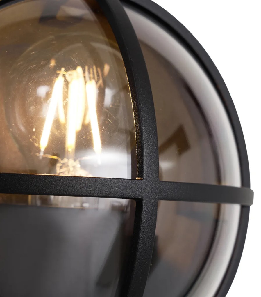 Buiten wandlamp zwart rond IP65 - Target Industriele / Industrie / Industrial E27 IP65 Buitenverlichting