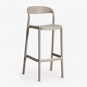 Set Van 4 Stapelbare Hoge Krukken Van Polypropyleen Brenza Moka Bruin & ↑75 Cm - Sklum