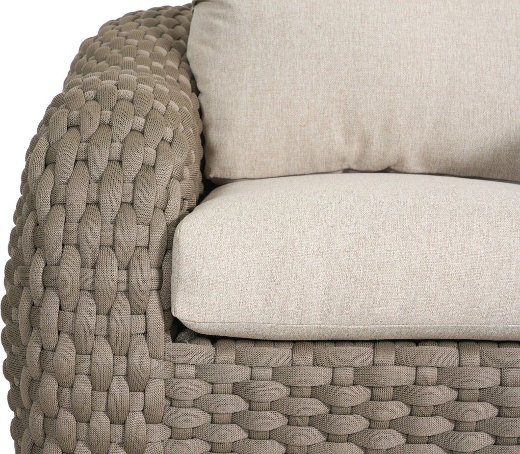 Stoel en Bank Loungeset 5 personen Rope Taupe  Santika Furniture Santika