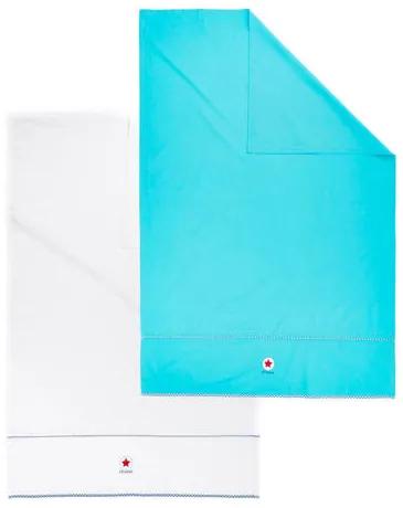 Wieglaken 80x100 cm blauw/wit (2 stuks)