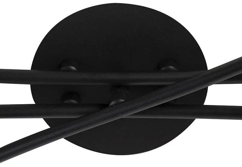 Moderne plafondlamp zwart 6-lichts - Lofty
