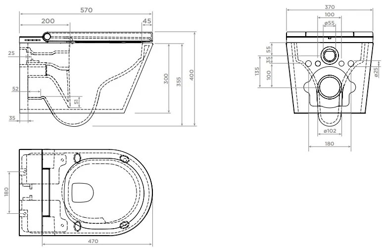Clou Clever douche wc met turboflush en softclose zitting wit glans