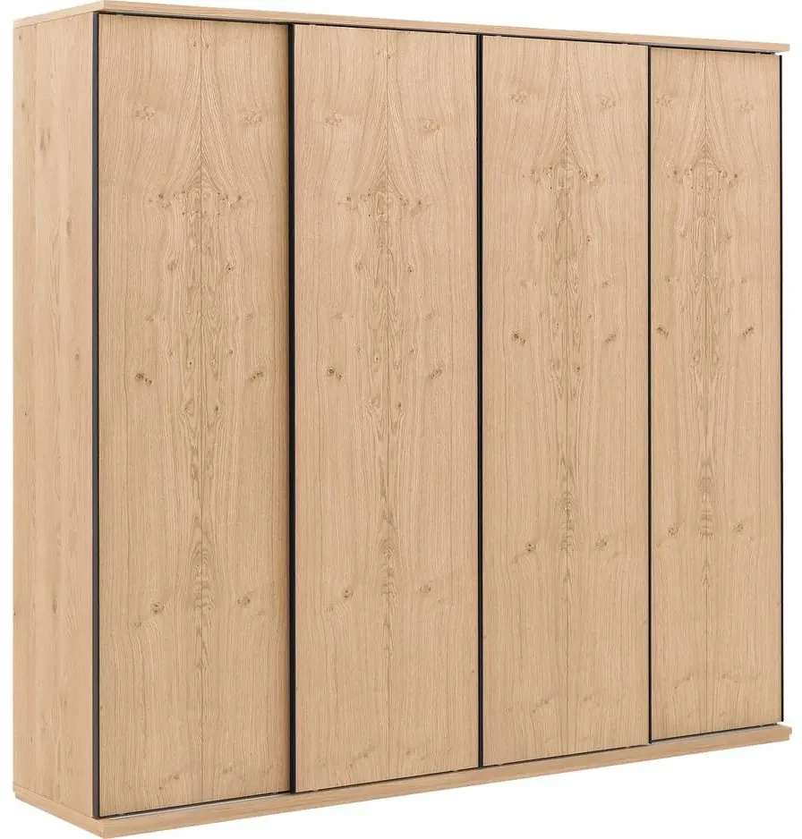 Goossens Excellent Kledingkast Wood, 240 cm breed, 223 cm hoog, 4 hout schuifdeuren