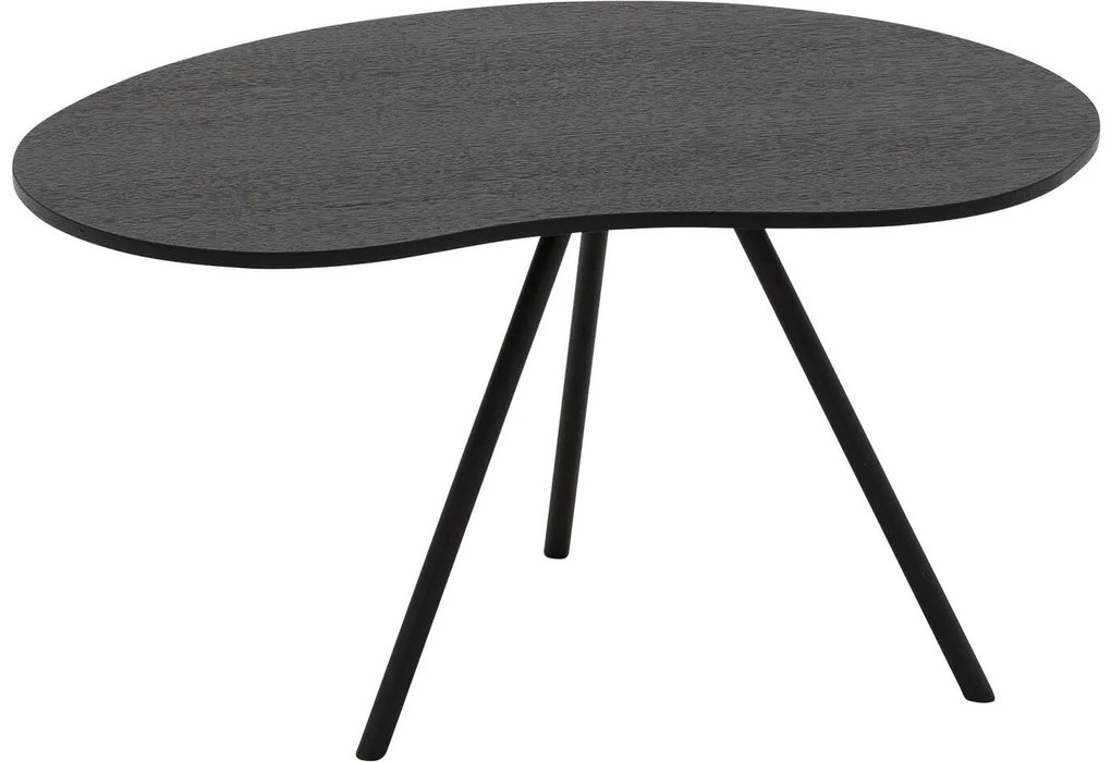 Goossens Salontafel Zyan organisch, hout eiken zwart, modern design, 58 x 33 x 50 cm