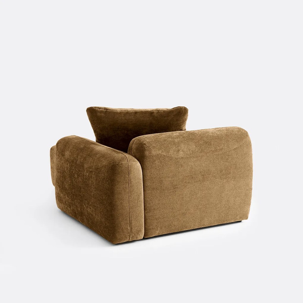 Recht longchair element, voor modulaire bank, in jacquard chenille, AMAD