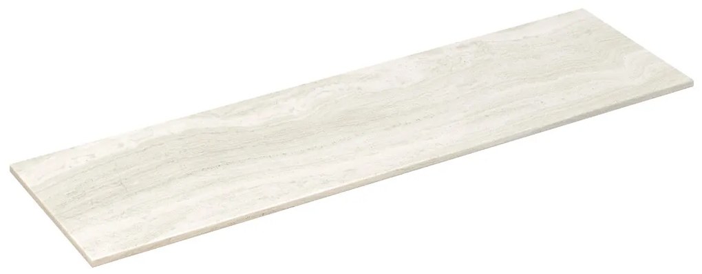 Fontana White Travertin beach eiken wastafelmeubel 120cm met toppaneel en rechthoekige waskommen