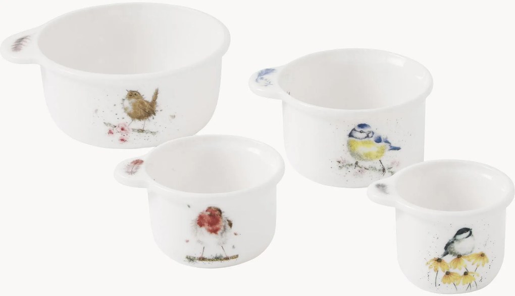 Fine-Bone-China maatbekerset Birds, 4-delig