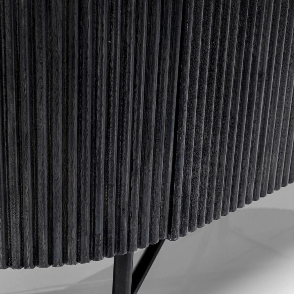 Kare Design Glenn Ovale Kast Zwart Met Wit Marmer - 100x45x138cm.