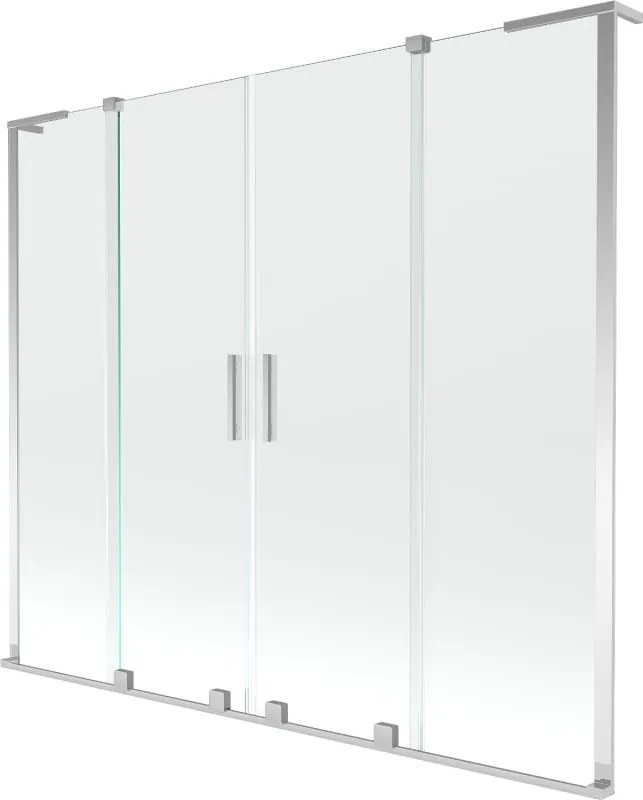 Mexen Velar L Duo badscherm voor het bad 2-delig schuifbaar 180 x 150 cm, transparant, chroom - 896-180-003-02-01