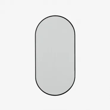 Ovaal Wandspiegel 35x70 Cm In Aluminium Elbert Zwart - Sklum