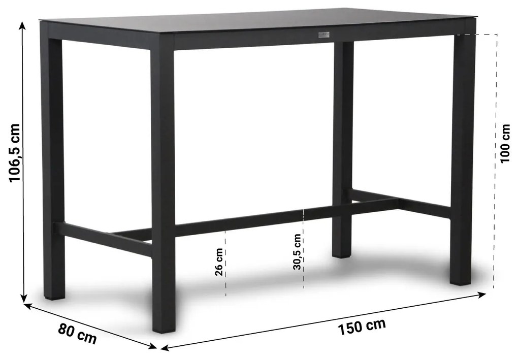 Barset 4 personen  Aluminium Grijs Lifestyle Garden Furniture Brandon