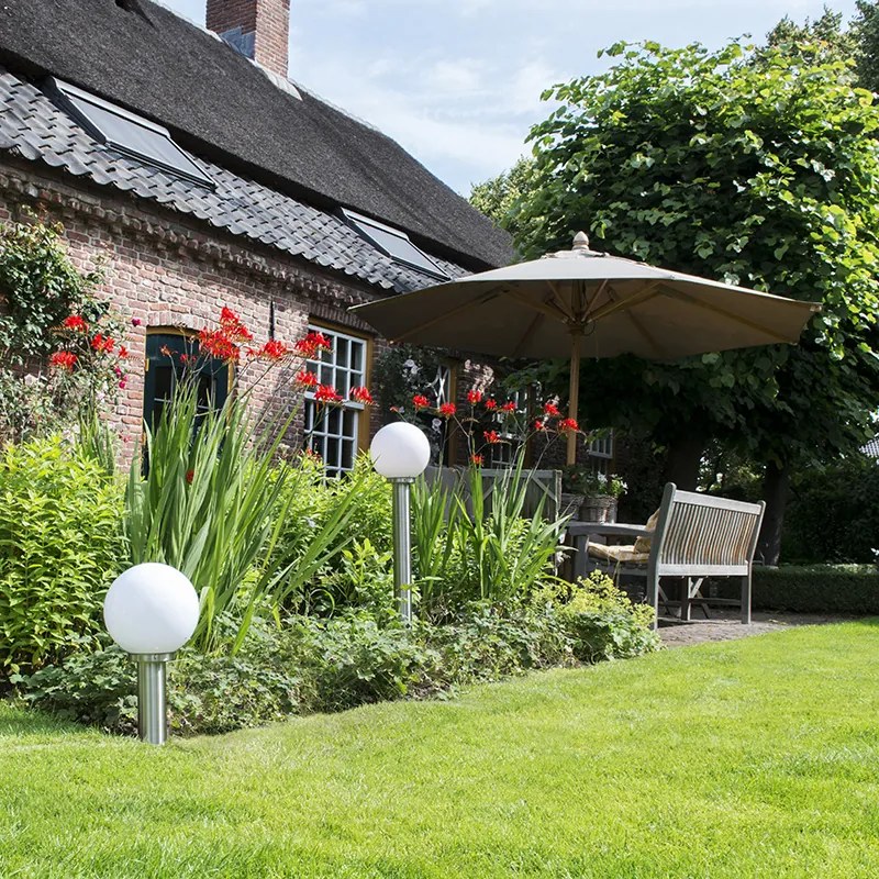 Moderne buitenlamp paal staal RVS 50 cm - Sfera