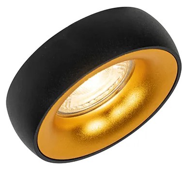 Set van 6 Design inbouwsport zwart met gouden binnenkant - Mooning GU10 Binnenverlichting Lamp