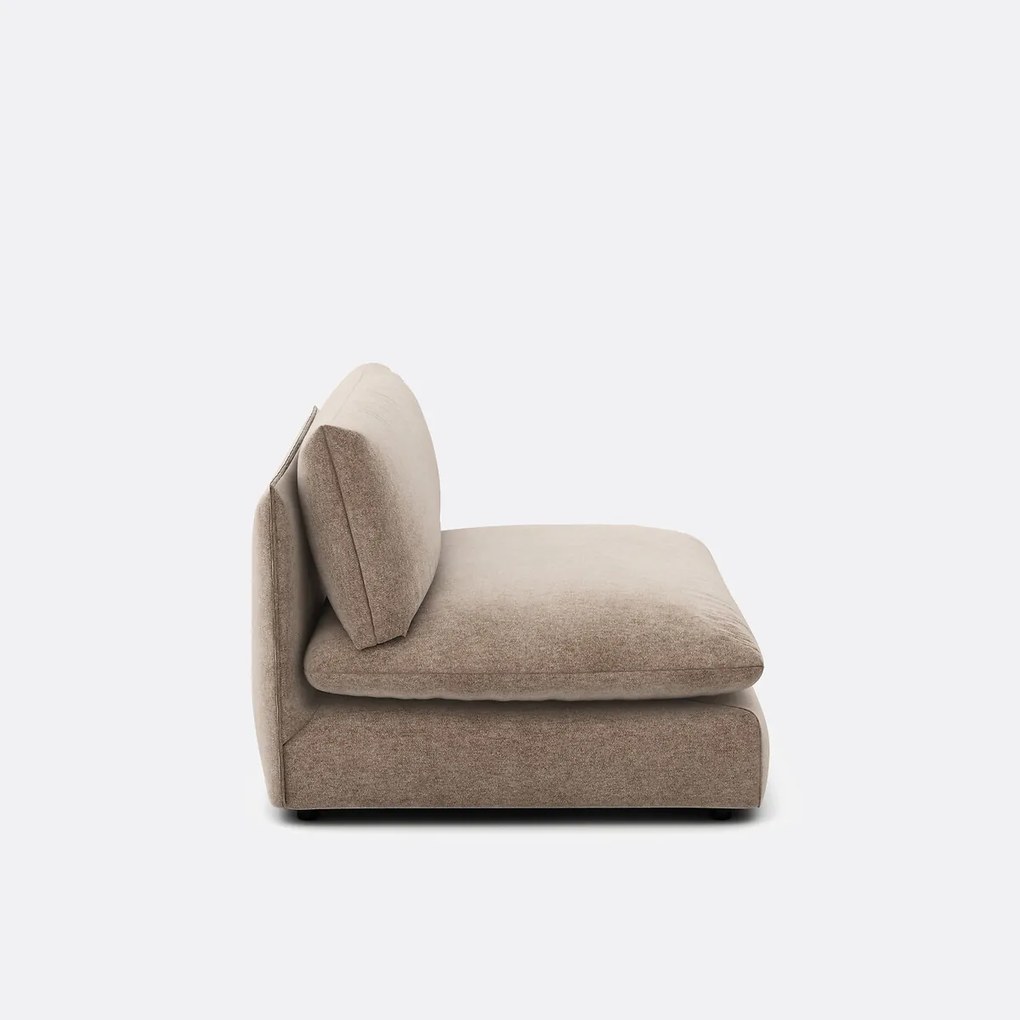 Fauteuil voor modulaire zitbank, in gemêleerd polyester, Malo