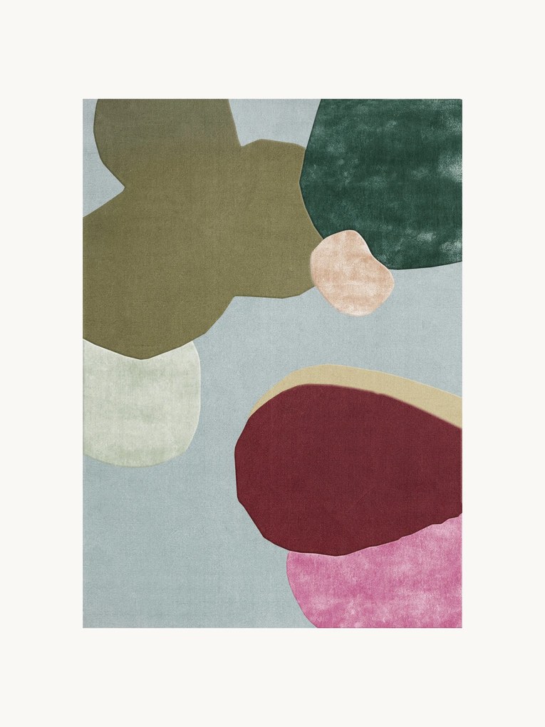 Handgeweven langpolig wollen vloerkleed Secret Garden