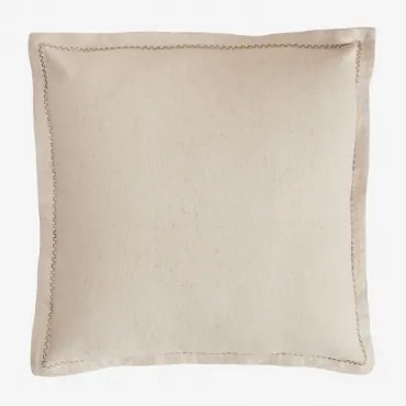 Vierkant Kussen 40x40 Cm Van Katoen En Linnen Nisora Naakt Beige - Sklum