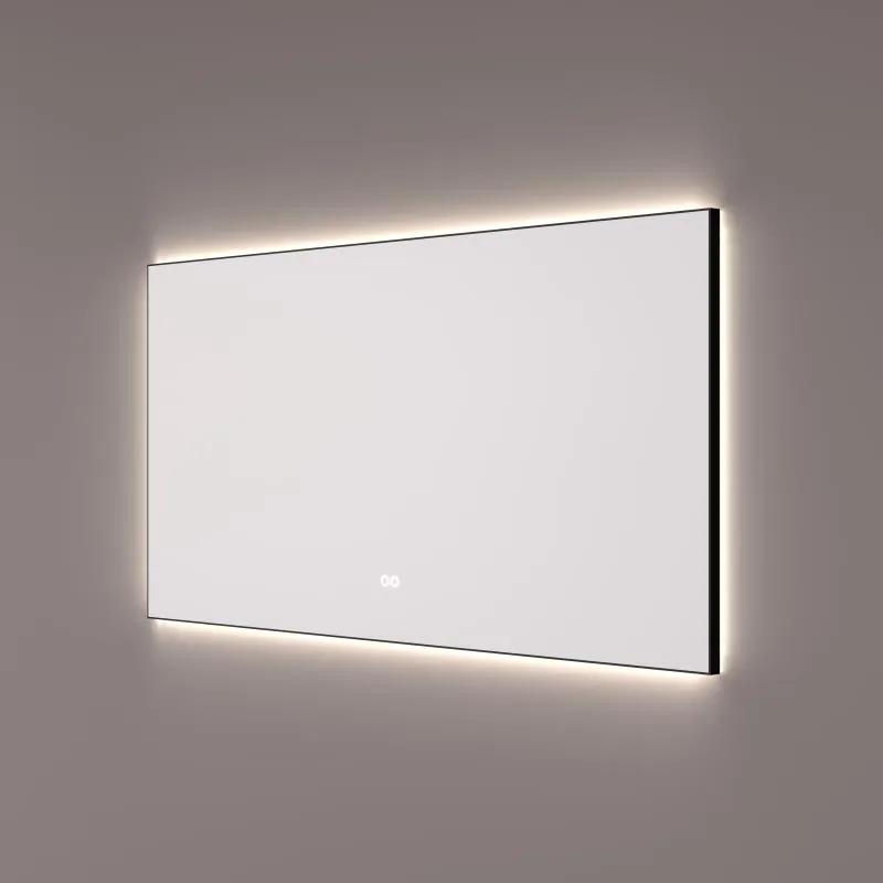 Hipp Design 12500 spiegel mat zwart 80x70cm met backlight en spiegelverwarming