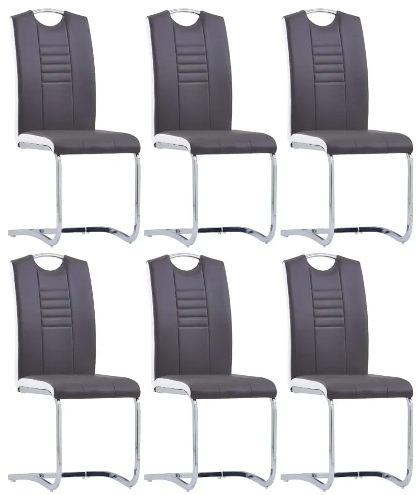 vidaXL Eetkamerstoelen 6 st kunstleer grijs