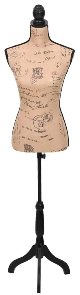 vidaXL Etalagepop torso vrouw jute bruinzwart