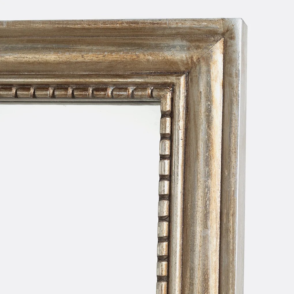 Rechthoekige spiegel in metaal. massief mangohout 55x140 cm, Afsan