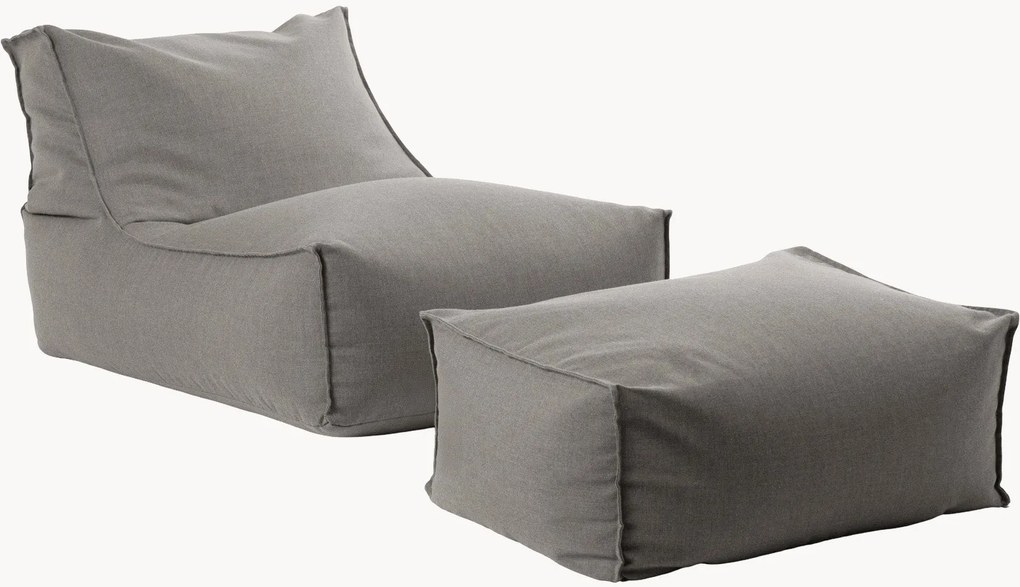 Outdoor zitzak ligstoel The Sundowner van olefine met poef & beschermhoezen