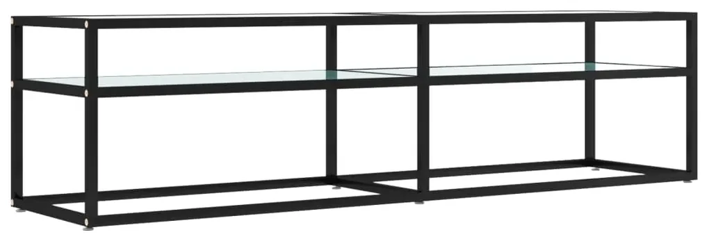 vidaXL Tv-meubel 160x40x40,5 cm gehard glas witmarmerkleurig