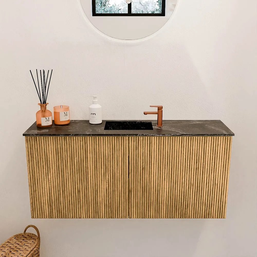 Mondiaz Joya DLux 90cm toiletmeubel oak met wastafel faye midden 1 kraangat lava