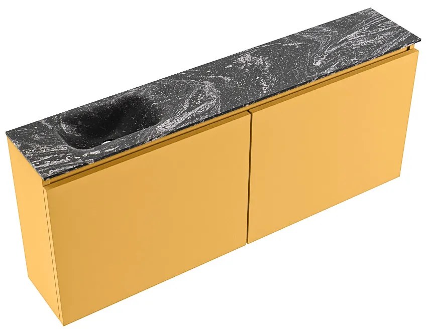 Mondiaz Ture DLux toiletmeubel 120cm ocher met wastafel lava links zonder kraangat