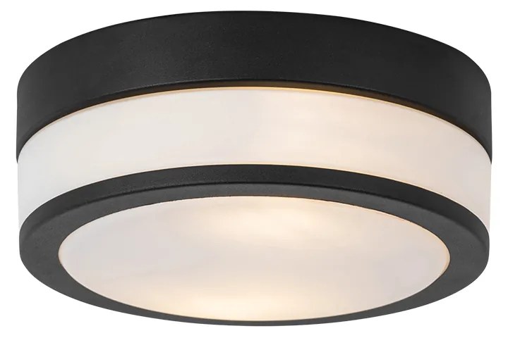 Buitenlamp Moderne plafondlamp zwart 23 cm IP44 - Flavi Modern E27 IP44 Buitenverlichting rond Lamp