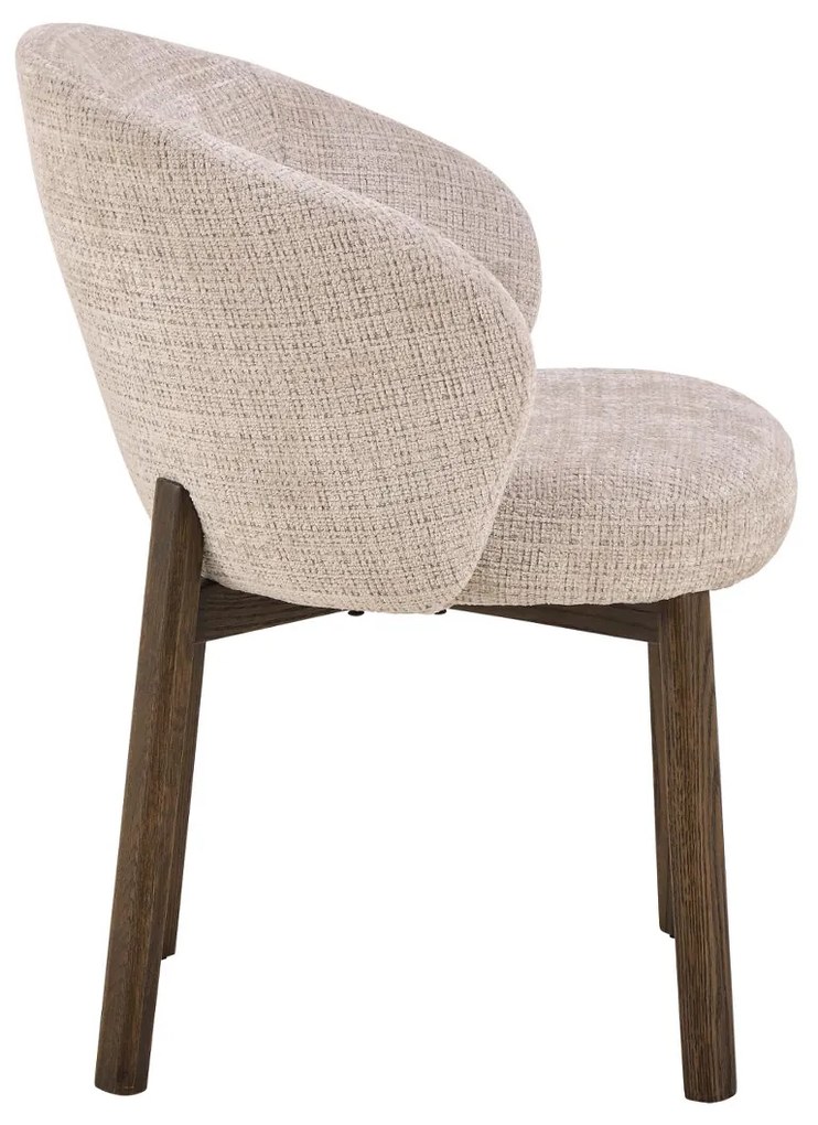 Luxe Eetkamerstoel Beige Met Hout