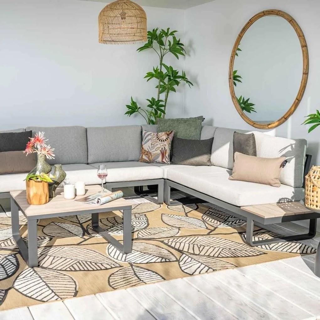 Garden Impressions Diego loungeset 5-delig - donker grijs - valley sand