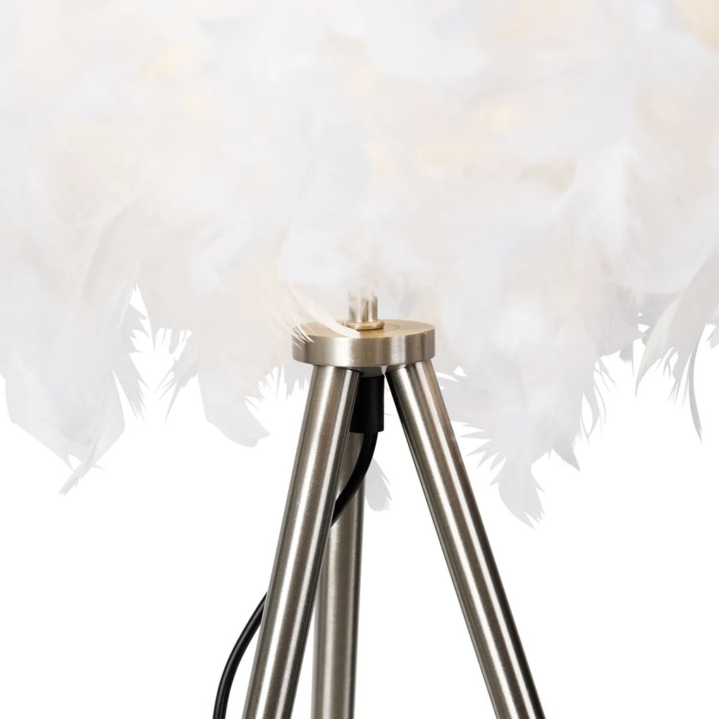 Smart romantische vloerlamp wit incl. Wifi A60 - Feather Modern E27 rond Binnenverlichting Lamp