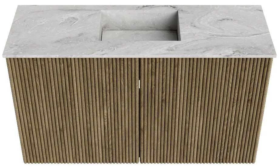 Mondiaz Joya DLux 70cm toiletmeubel dusk met wastafel faye midden 1 kraangat glace