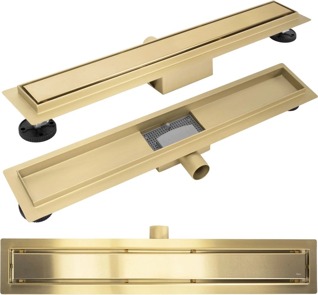 Lineaire afvoer Rea Neox brush gold 60