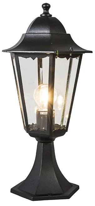 Buitenlantaarn sokkel zwart met grondpin en kabelmof 48cm IP44 - New Orleans Klassiek / Antiek E27 IP44 Buitenverlichting