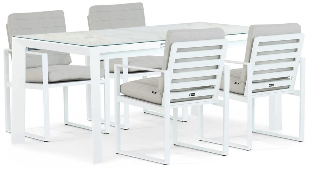 Tuinset 4 personen 180 cm Aluminium Wit Santika Furniture Santika