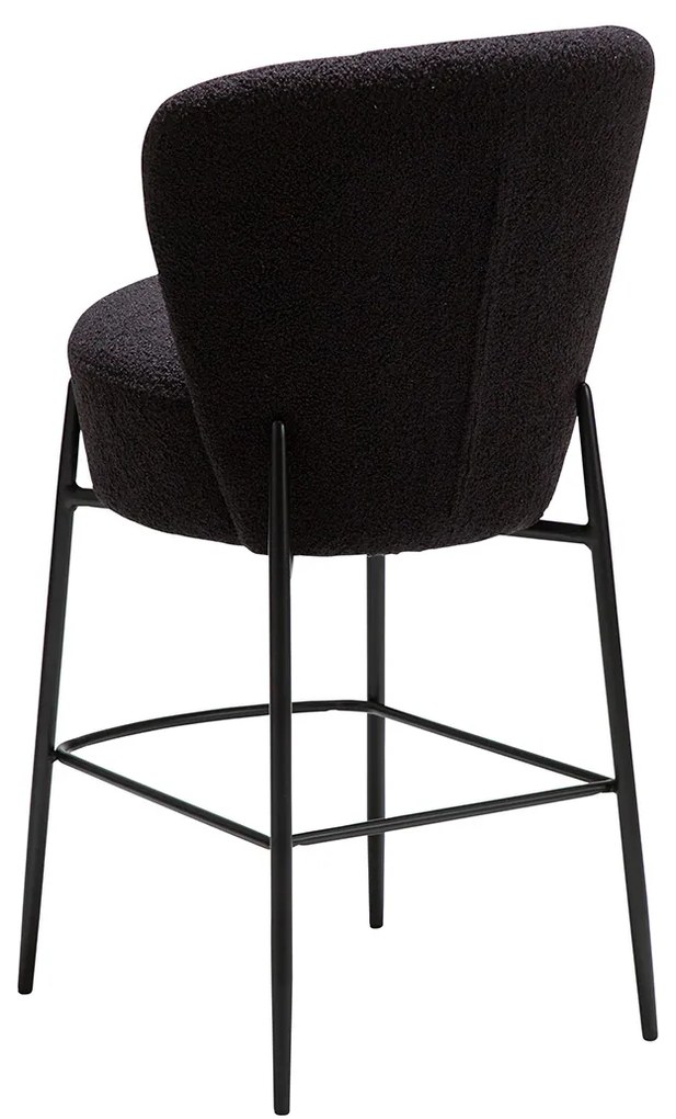 Dan-Form Orbit Barstoel Zwart Shimmer Boucle Met Hoge Rugleuning