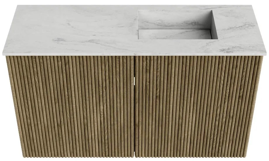 Mondiaz Joya DLux 70cm toiletmeubel dusk met wastafel faye rechts zonder kraangat opalo