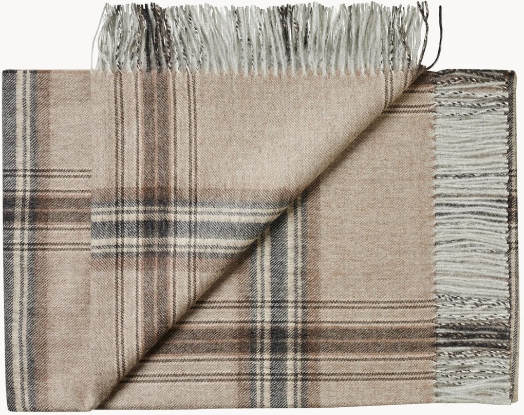 Baby-alpaca plaid Buenos Aires met franjes