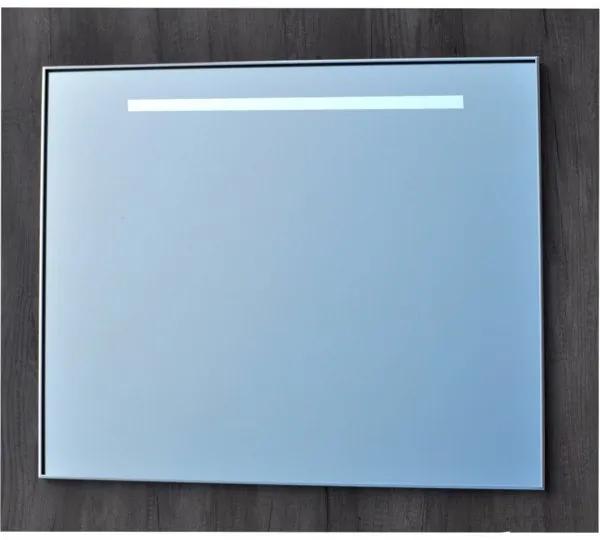 Sanicare Qmirrors LED Spiegel met Warm White Leds 80cm Sensor schakelaar 1 x horizontale strook alu omlijsting LW1.70080A