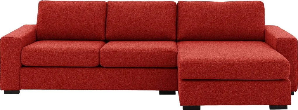 Goossens Hoekbank Lucca Met Chaise Longue rood, stof, 2,5-zits, stijlvol landelijk met chaise longue rechts