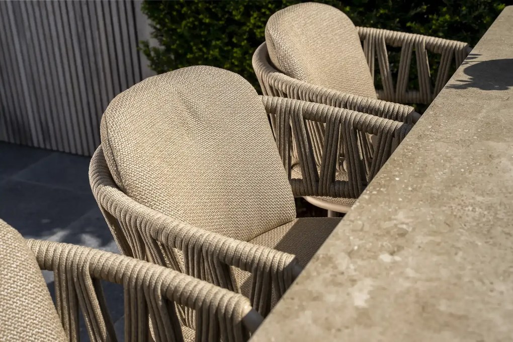 Taste by 4 Seasons Calma bar tuinset latte met Soho tafel BarsetTuinset   taupe weerbestendig