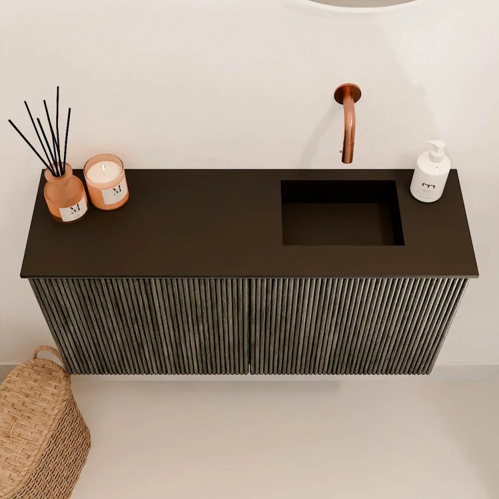 Mondiaz Joya 80cm toiletmeubel shadow met wastafel faye rechts zonder kraangat urban