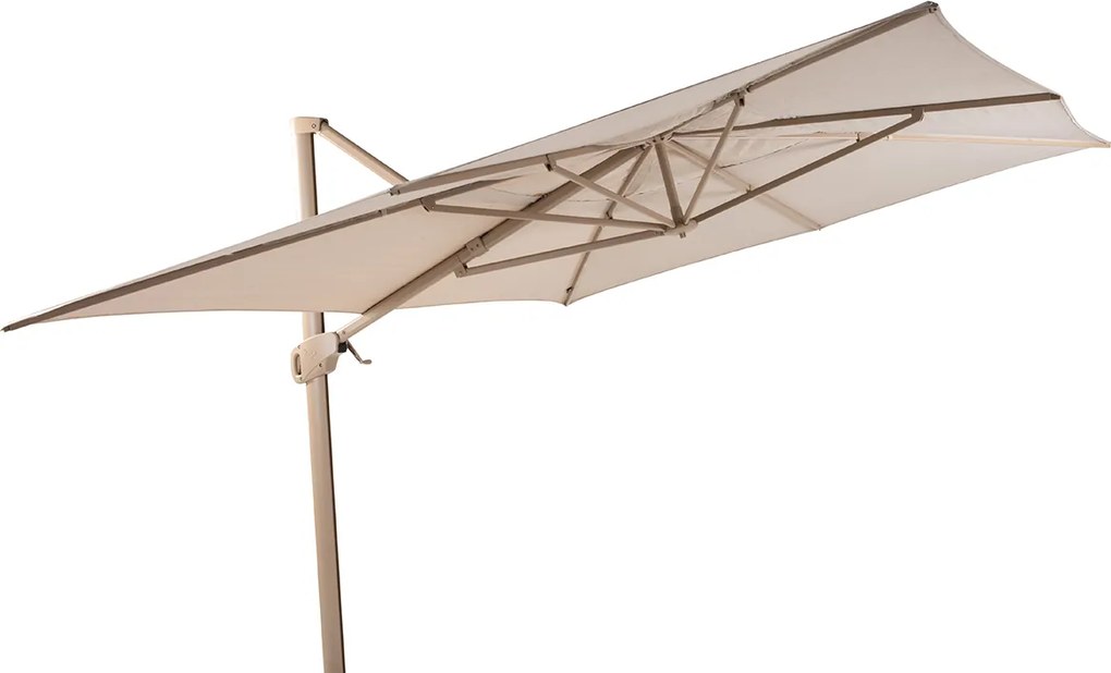 4 Seasons Hacienda zweefparasol 300x400 cm frame latte - doek sand