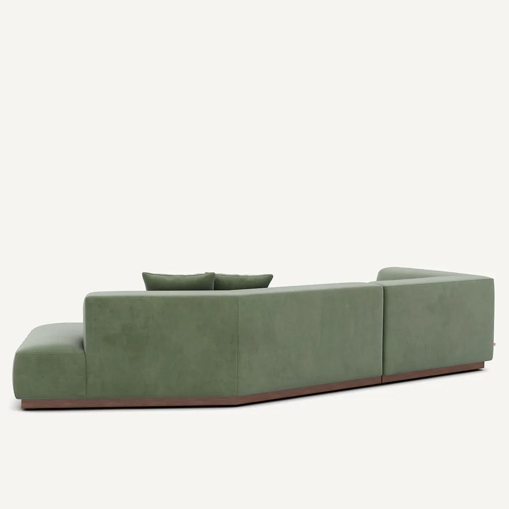 Linker open hoekbank fluweel, Jacopo