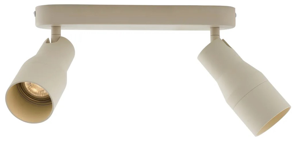 Afgeronde plafondspot beige GU10 50mm 2-lichts - Stanley