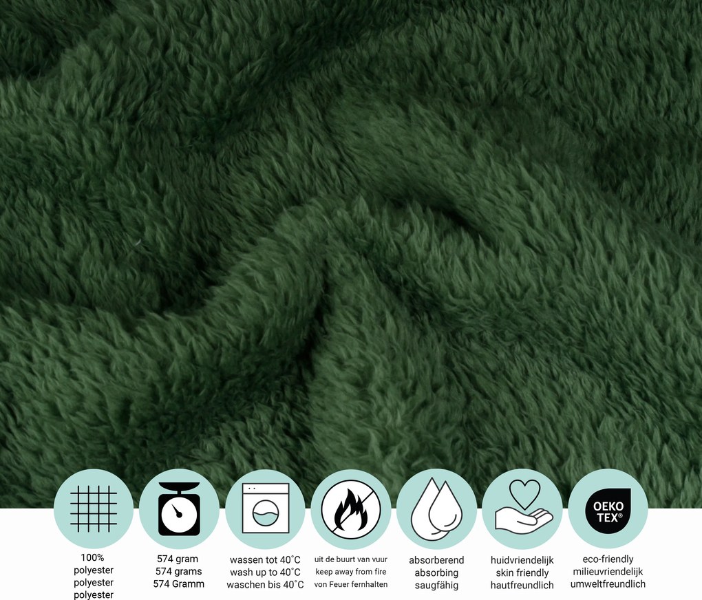 Teddy Fleece Deken - Ultrazacht - 130x170 - groen
