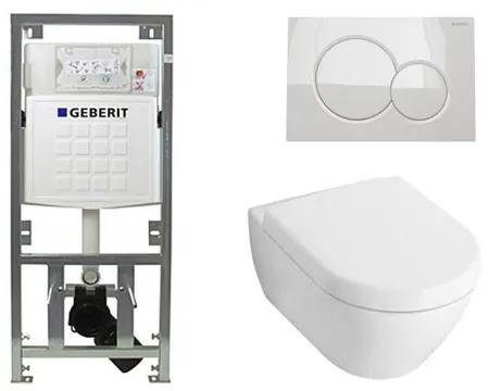 Villeroy en Boch Subway 2.0 Compact met softclose zitting toiletset met geberit inbouwreservoir en sigma 01 drukplaat wit sw6241