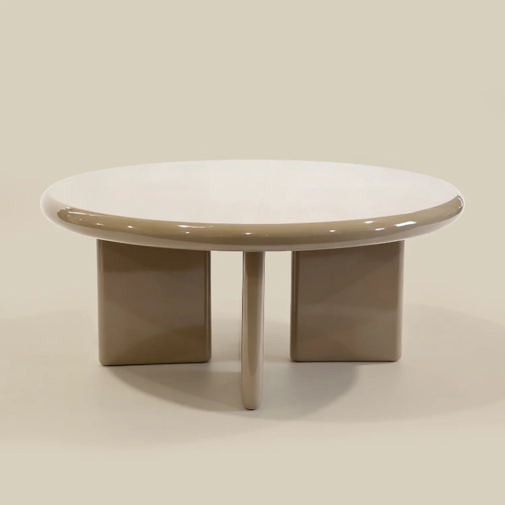 Hoogglans Salontafel Groen 80 Cm Rond - 80 X 80cm.